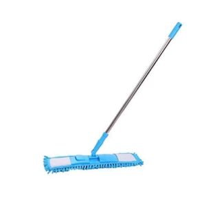 Multi-color microfiber flat mop in action