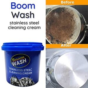Non-toxic cleaner for burnt marks and stains on pots and pans