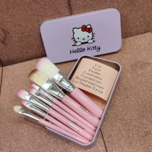 Hello Kitty Soft Pink Makeup Brush Set - Cute & Soft Bristles for Sensitive Skin