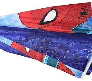Side view of the Spider-Man umbrella, highlighting the automatic opening feature for easy handling by kids.