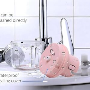 USB rechargeable portable mini onion chopper for fast and even chopping.