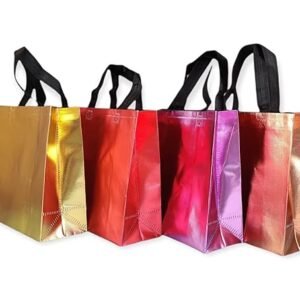 Thamboolam bags in a traditional design with mixed colors and decorative elements.