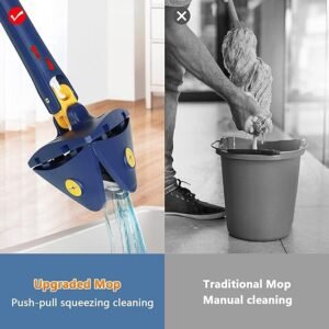 Mop head with 360° rotation for floor, window, ceiling, and car cleaning.