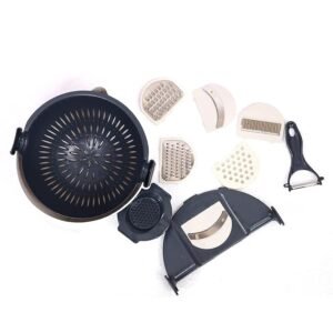 Multifunctional vegetable slicer with drain wet basket for easy washing