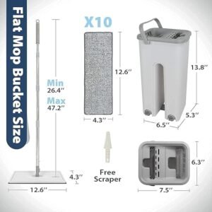 Stainless steel handle on flat mop"