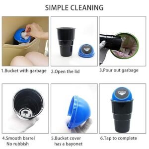 Compact plastic trash bin for car and home use
