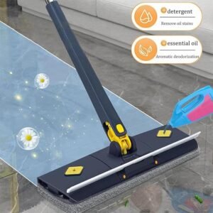 "Microfiber mop cleaning kitchen floor"