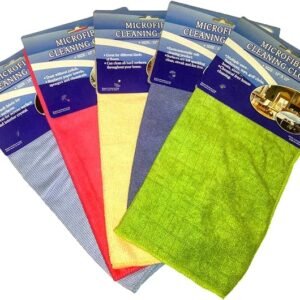 "Microfiber cleaning cloths set in vibrant colors"