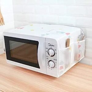 Dustproof cover for microwave oven protecting against dust and spills"