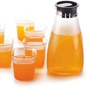 Lemon Set Stylish Jug and 6 Pieces Glass