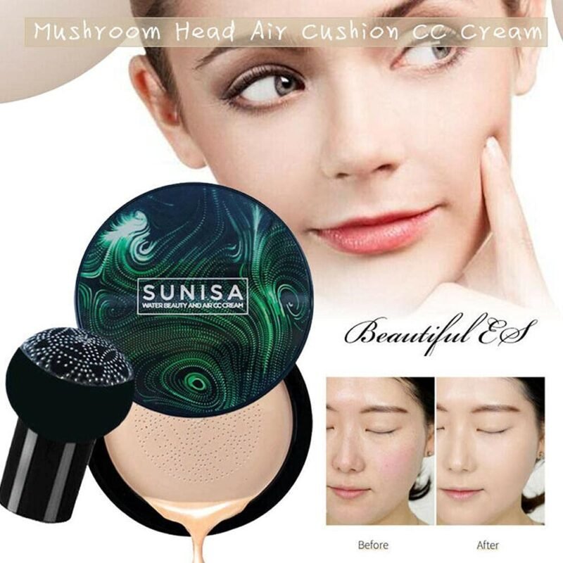 "Sunisa foundation cream waterproof and sweatproof benefits, ideal for oily skin."