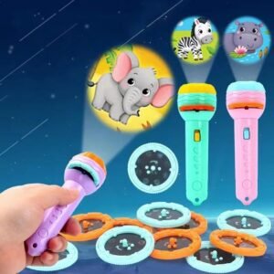 Educational projector flashlight toy for kids aged 7 – learning and night light