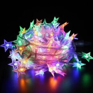 "Battery-operated LED star lights for easy setup"