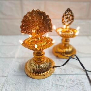 Battery-operated flameless LED Diya for Pooja and festivals