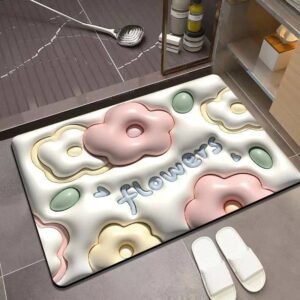 Non-slip mat outside shower, perfect for bathroom use