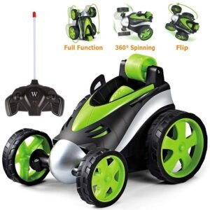 Green 360-Degree Stunt Remote Control Car for Kids