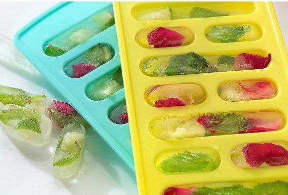 Kit Kat Shape Ice Cube Tray Flexible ice cube tray with Kit Kat-shaped ice cubes for easy release.