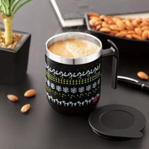 Travel Mug with White Stainless Steel and Leakproof Lid