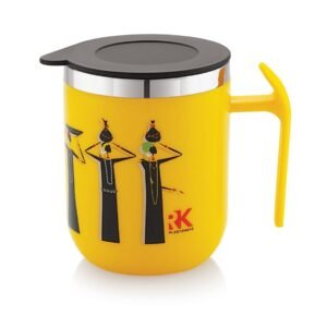 Reusable Coffee Mug with Plastic Outer and Insulated Steel Interior