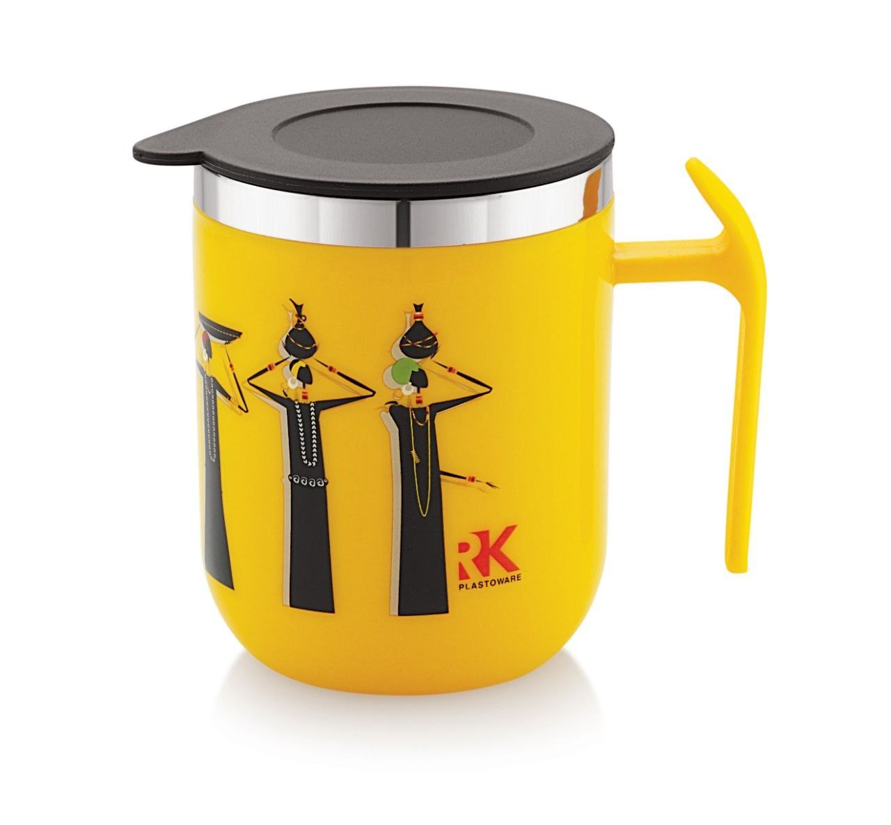 Reusable White Stainless Steel Coffee Mug Reusable Coffee Mug with Plastic Outer and Insulated Steel Interior