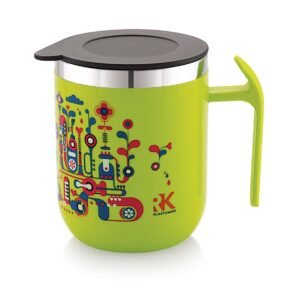 Leakproof Lid on White Stainless Steel Coffee Mug