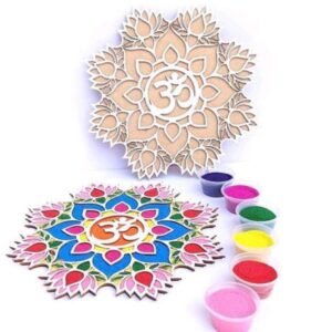 Rangoli Decoration with Stencils for Diwali