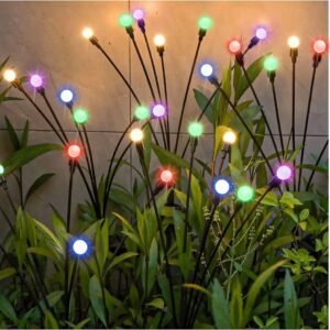 Solar Firefly Lights Swaying in Garden Pathway