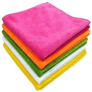 Microfiber cloths used on furniture surface"