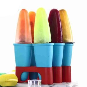 "Kids holding homemade popsicles made from reusable molds"