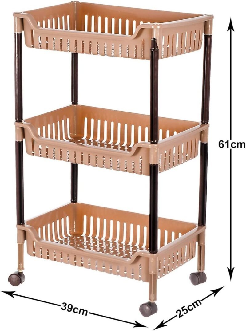 "3 Tier rolling storage cart in kitchen"