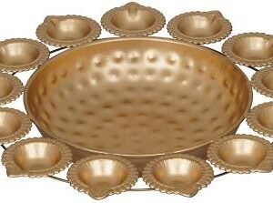 "Traditional flower diya decor piece for home decoration"