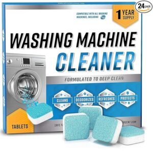 Washing machine descaler cleaner tablets in packaging