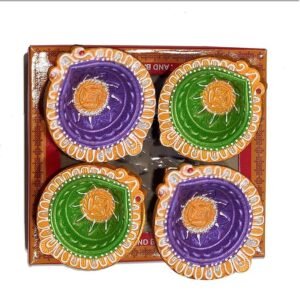 Handmade clay diyas for traditional Diwali Puja decor