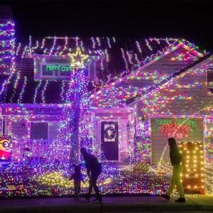 "Close-up image of copper wiring and LED lights on VERVENIX 45 Meter String