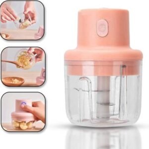 "Compact cordless chopper displayed on kitchen countertop"