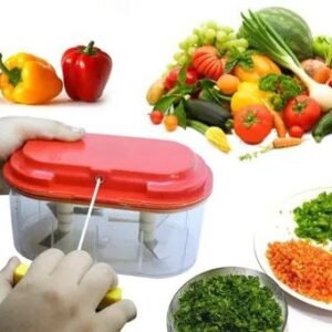 Dual Quick Chopper in action chopping vegetables