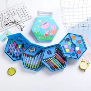 46-piece art set for kids with color pencils and crayons