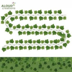 Aloud Creations 12-piece artificial green leaf vine set with 80 realistic faux leaves for home, wall, balcony, and party decoration