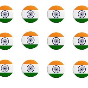 Hubops Indian Flag Badge 44mm Round Pin