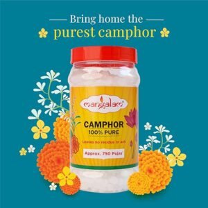 Mangalam Camphor Tablets – 500g Jar | 100% Pure | No Residue or Chemicals