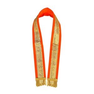 Velvet Ganpati Shela/Dupatta – Orange (All Gods Vastra)