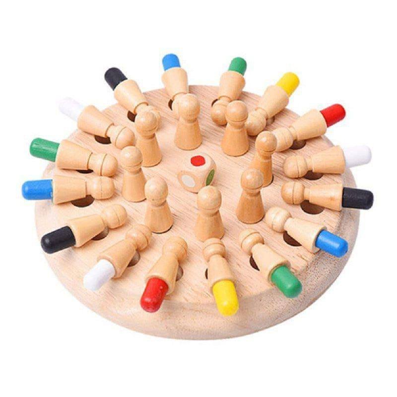 Wooden Memory Match Stick Chess Game Wooden memory match stick chess game with colorful pieces for kids’ brain development and strategic learning