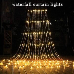 Waterfall curtain light 10 string indoor/outdoor festive decor