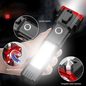 🔦🚗 5-in-1 Car Safety Hammer & LED Torch