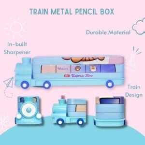 🚂 Paper Moon Cartoon Train Pencil Box with Tyres