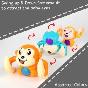 Colorful Monkey Rolling Banana Toy with spinning action, interactive movement, and fun play for toddlers and young children