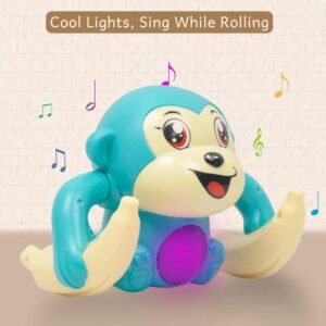 Colorful Monkey Rolling Banana Toy with spinning action, interactive movement, and fun play for toddlers and young children