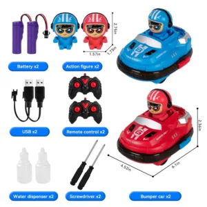 GoKart RC Collision Car with 360° spin, bumper crash action and remote control racing toy for kids