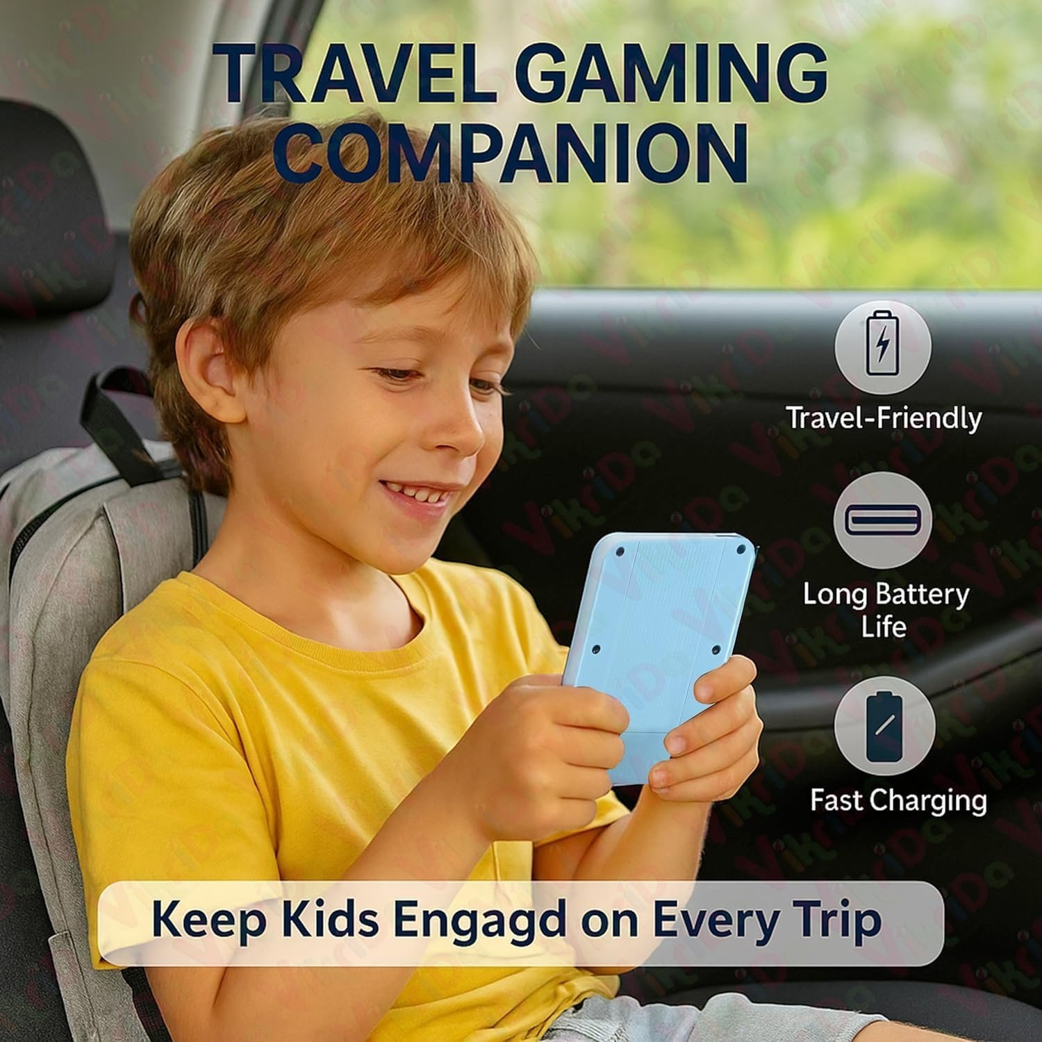 Handheld Video Games for Kids – 500+ Built-in Games Rechargeable Portable Gaming Console with TV Output Best Travel Toy & Birthday Gift for Boys & Girls (Screen-Free Fun) (1) Kids Pocket Gaming Device
