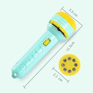 6 Slides 48 Patterns Mini Projector Torch Toy with educational image projection, flashlight, and bedtime night light for kids.
